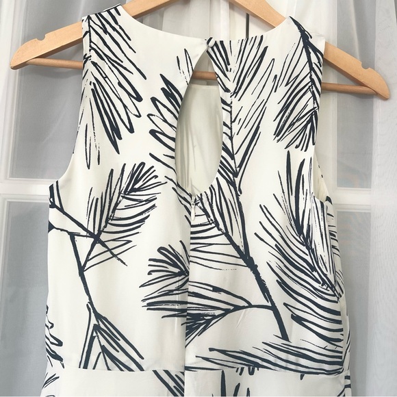 Vince Camuto Tropical Leaf Palm High Low Hem Dress Sz 8 - Picture 5 of 8